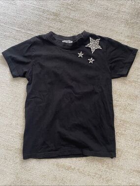 Ysl Black Star Embellished Tee